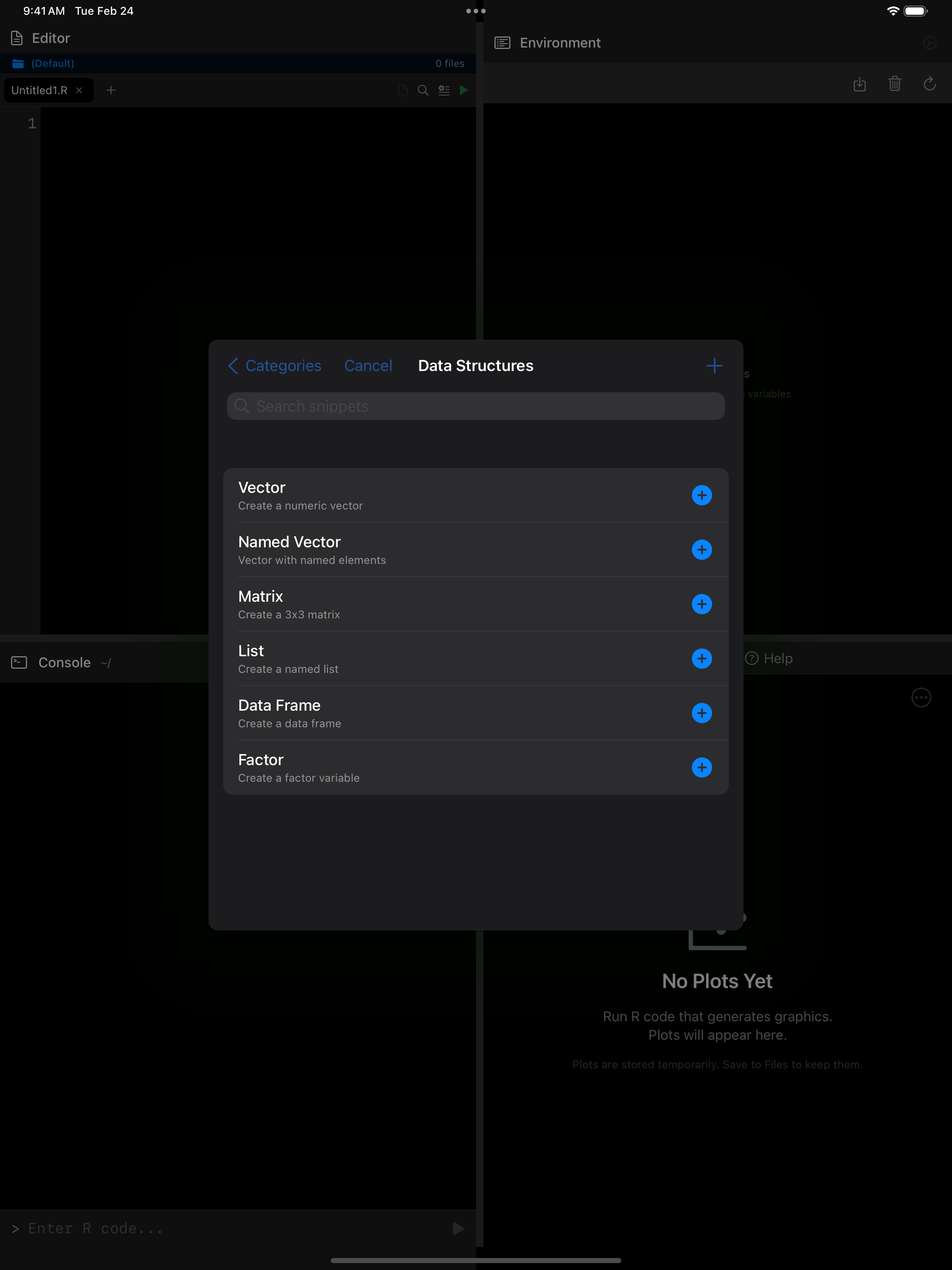 Data Structures snippets on iPad