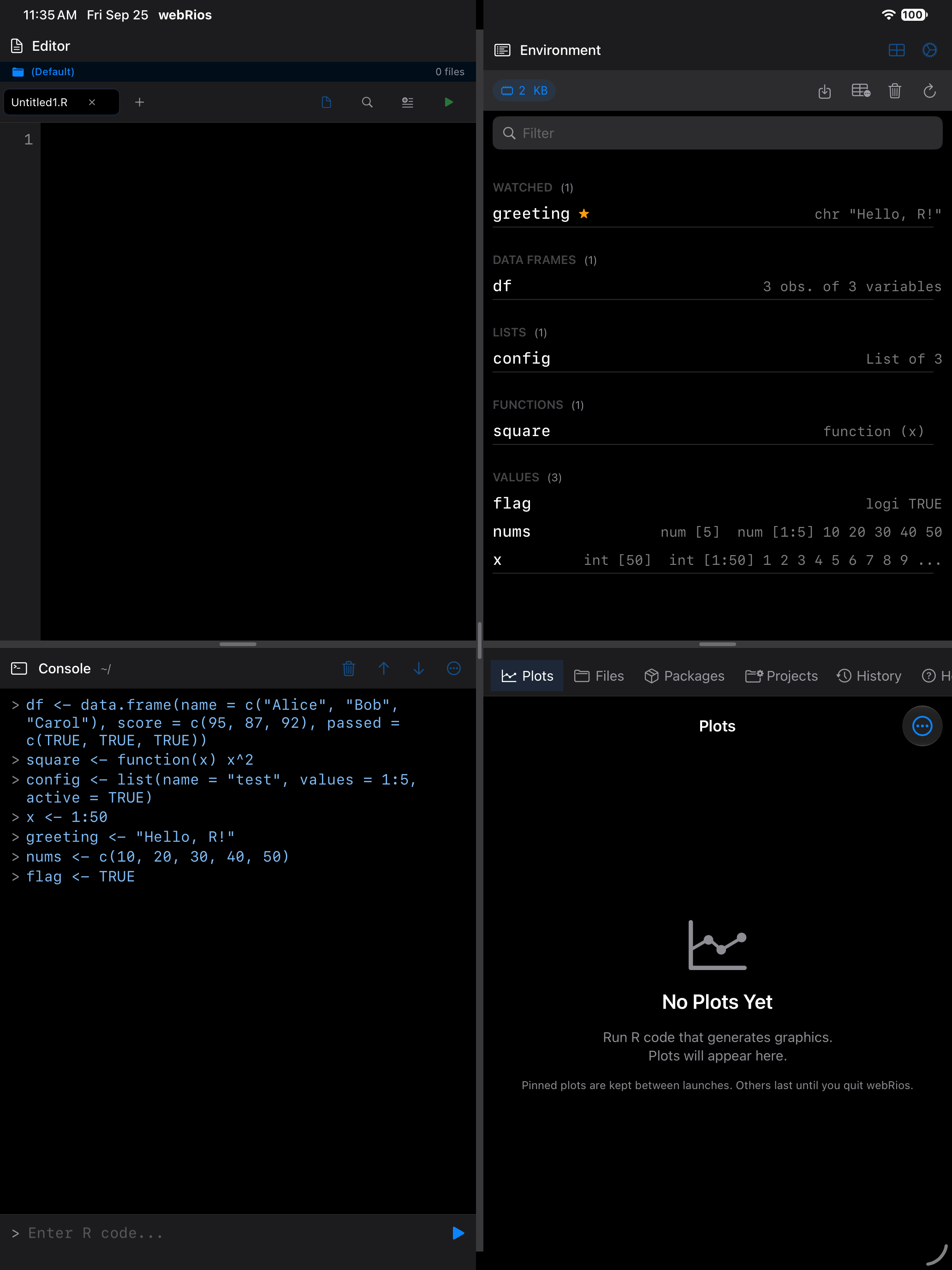 Long press context menu showing the Watch option on iPad in dark mode