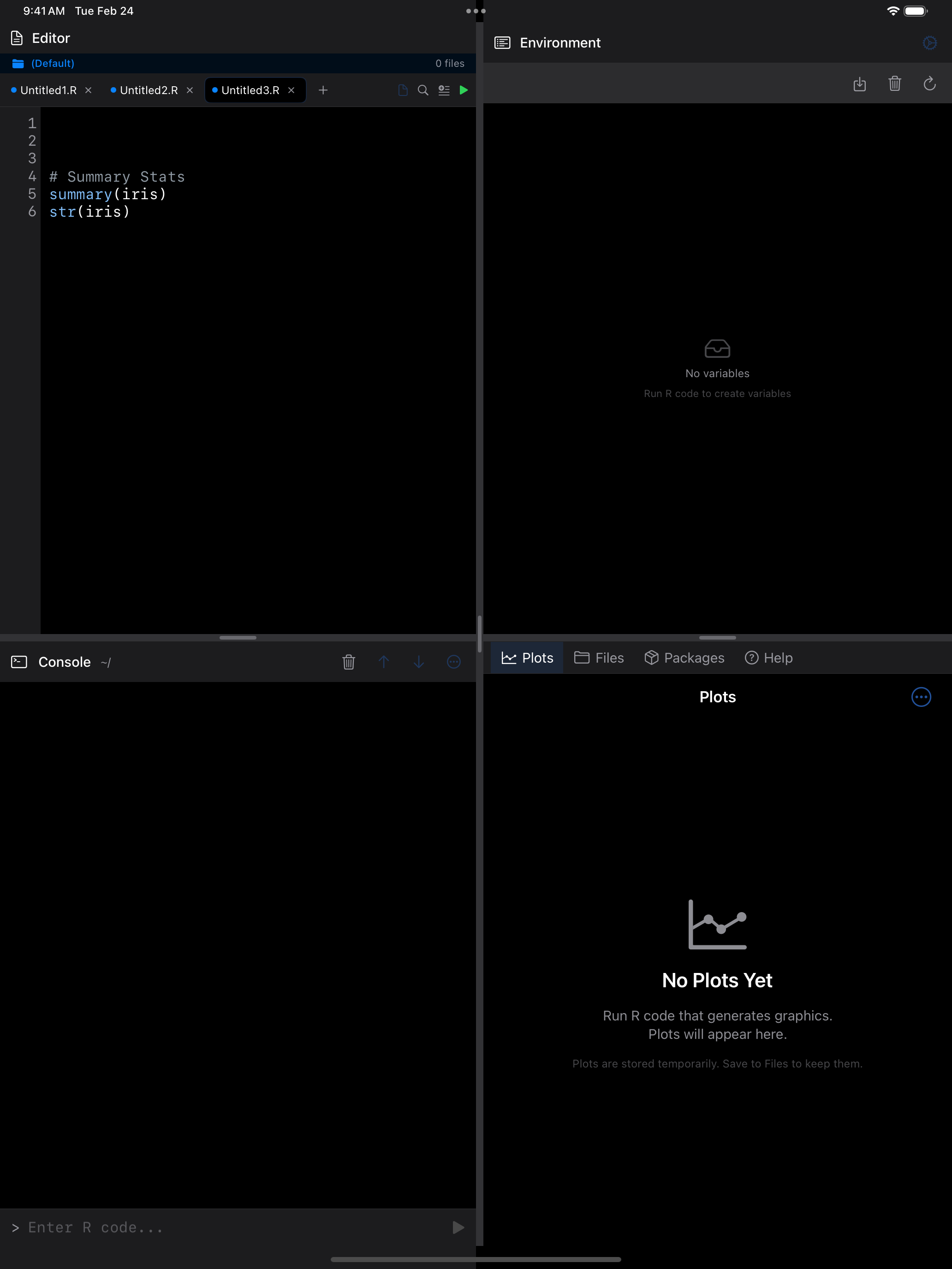 Editor with multiple tabs on iPad