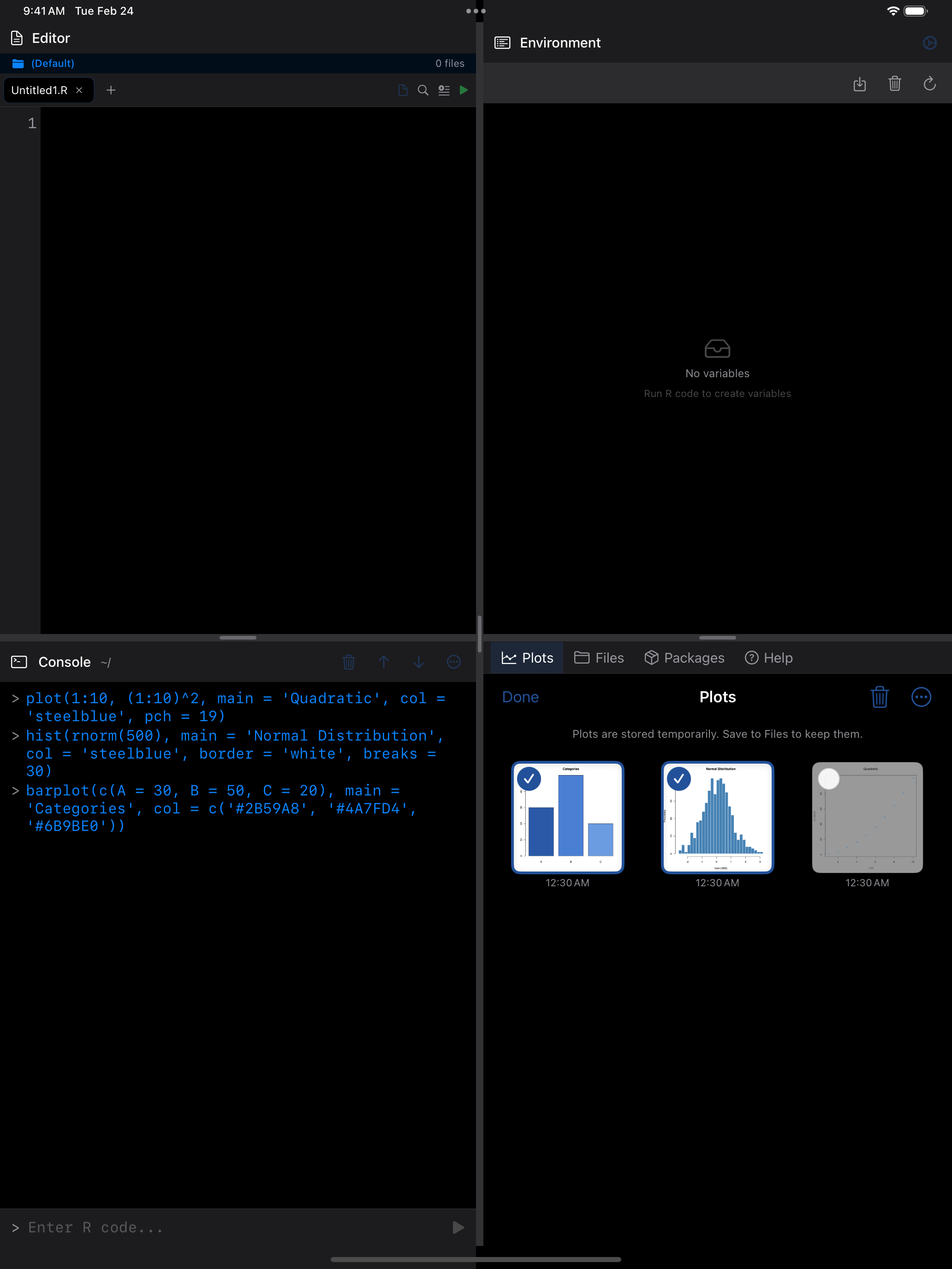Plot selection mode on iPad