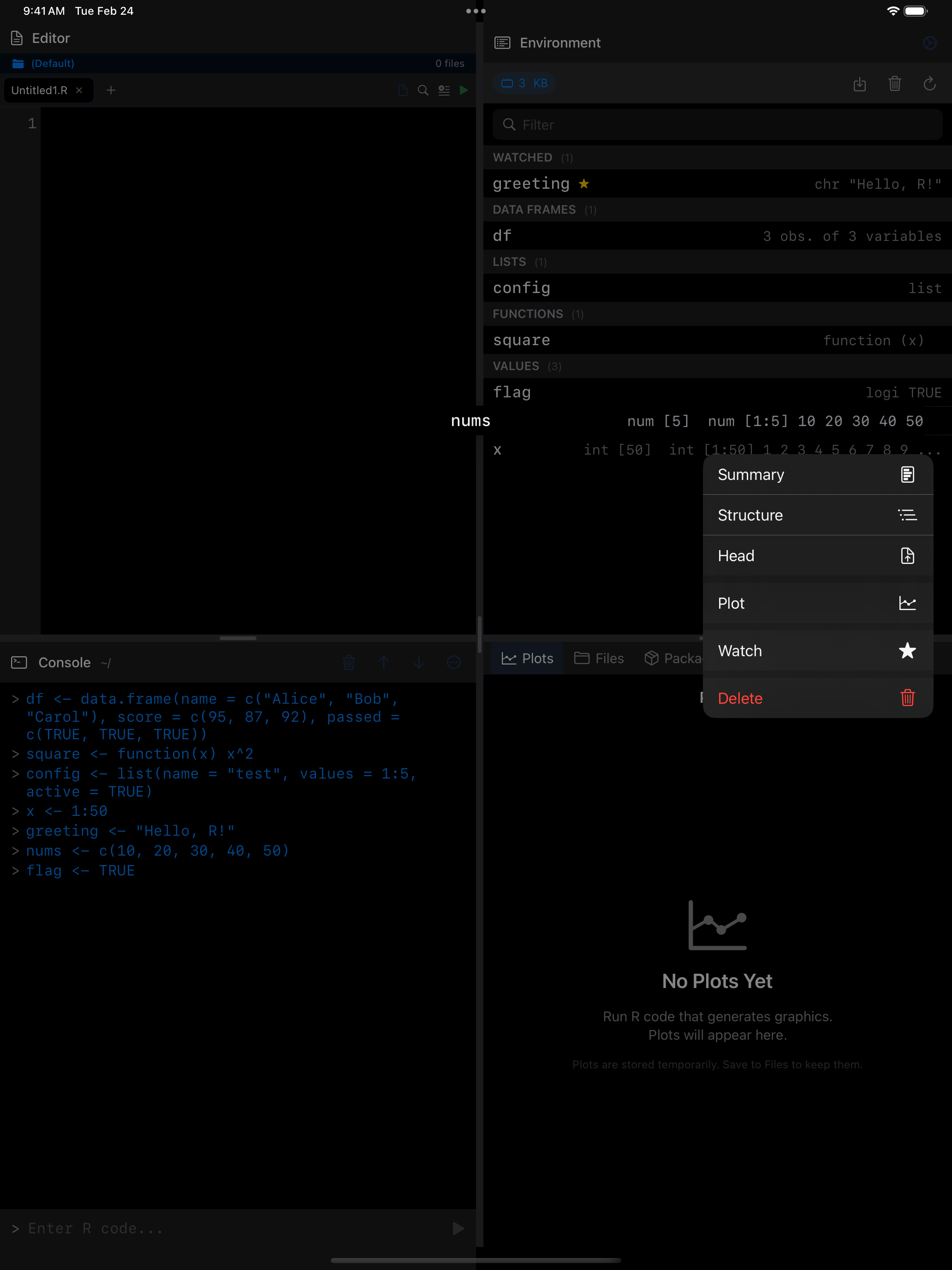 Long-press context menu on iPad in dark mode
