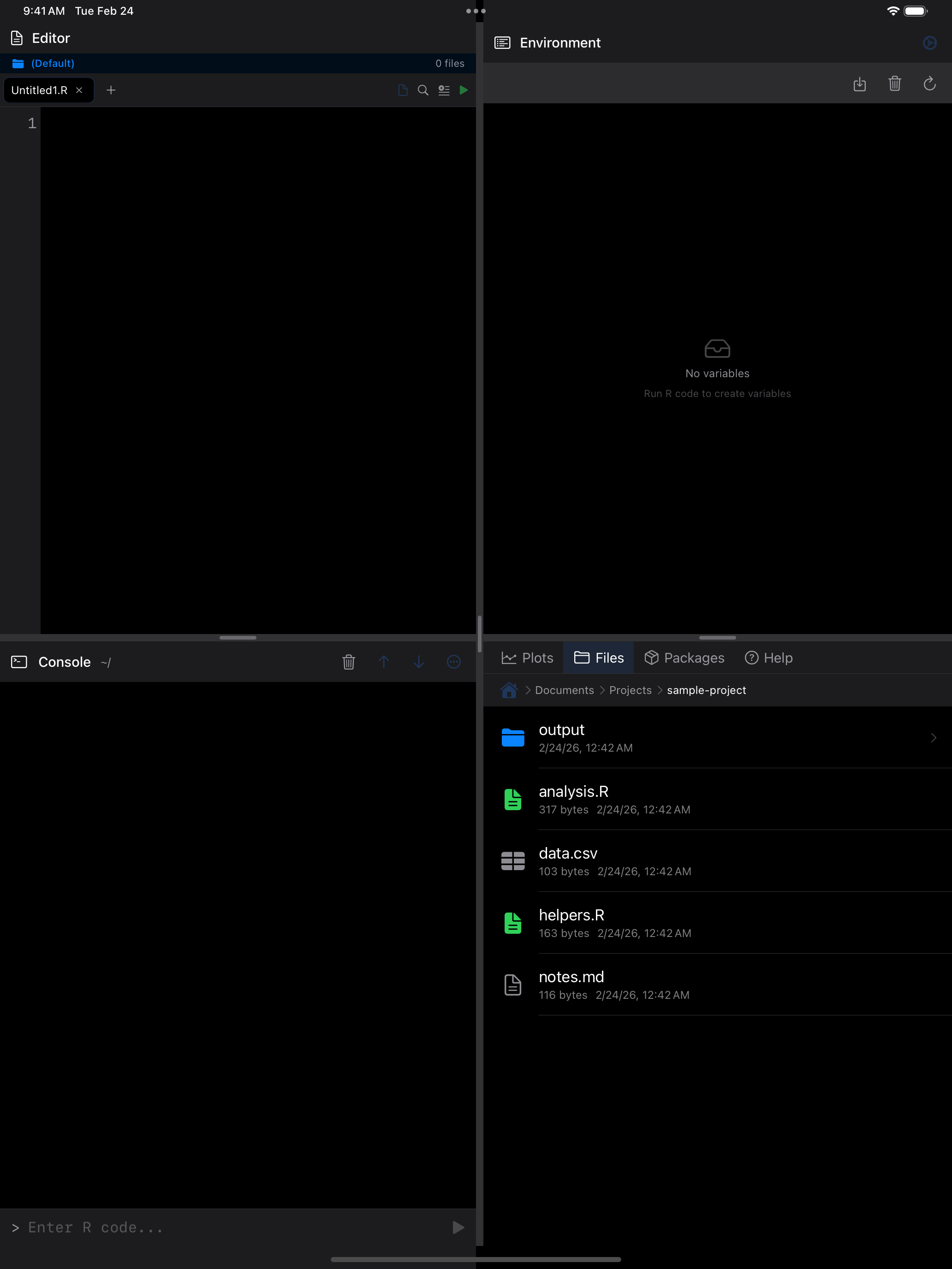 Create menu on iPad in dark mode