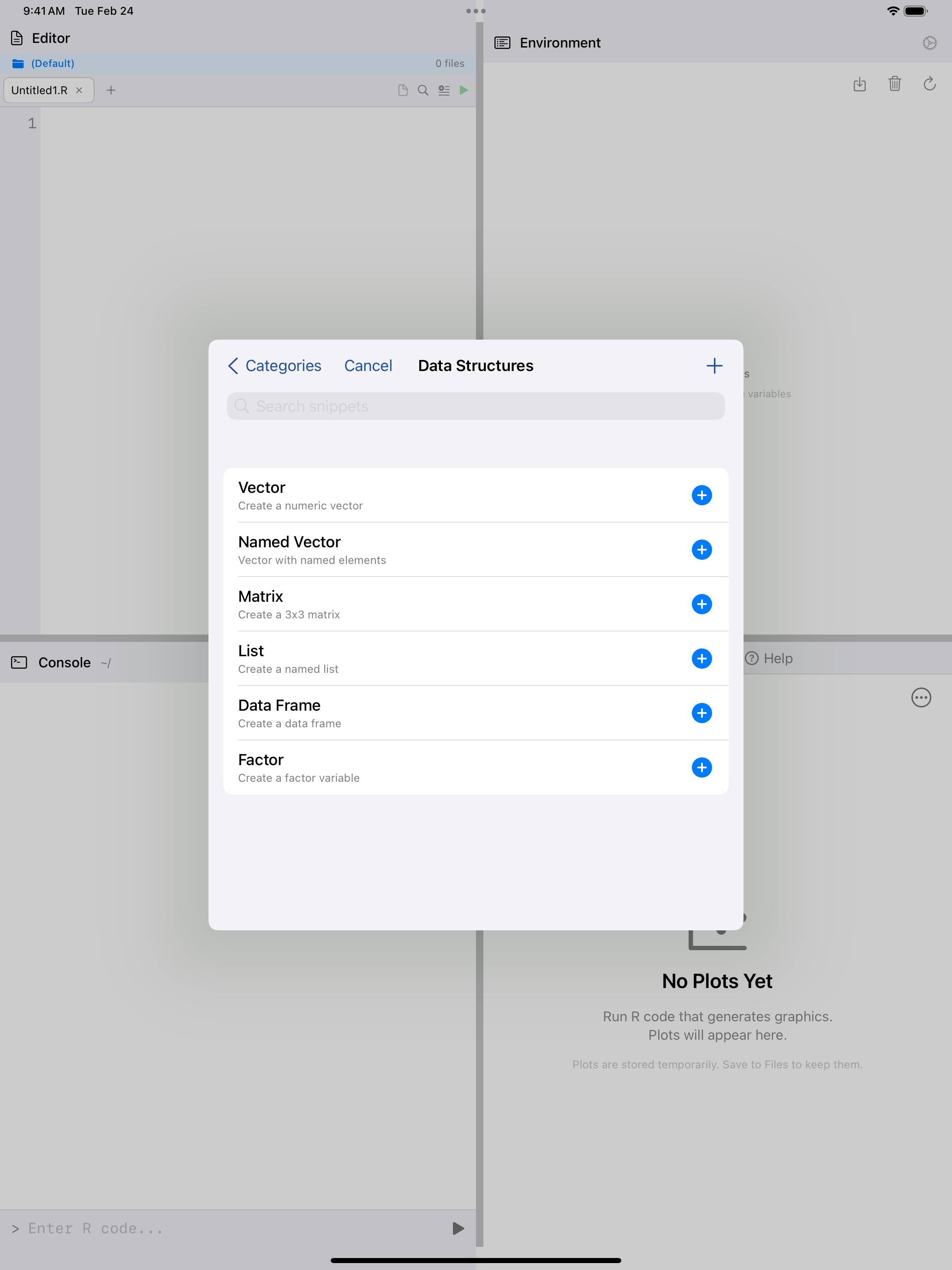 Data Structures snippets on iPad