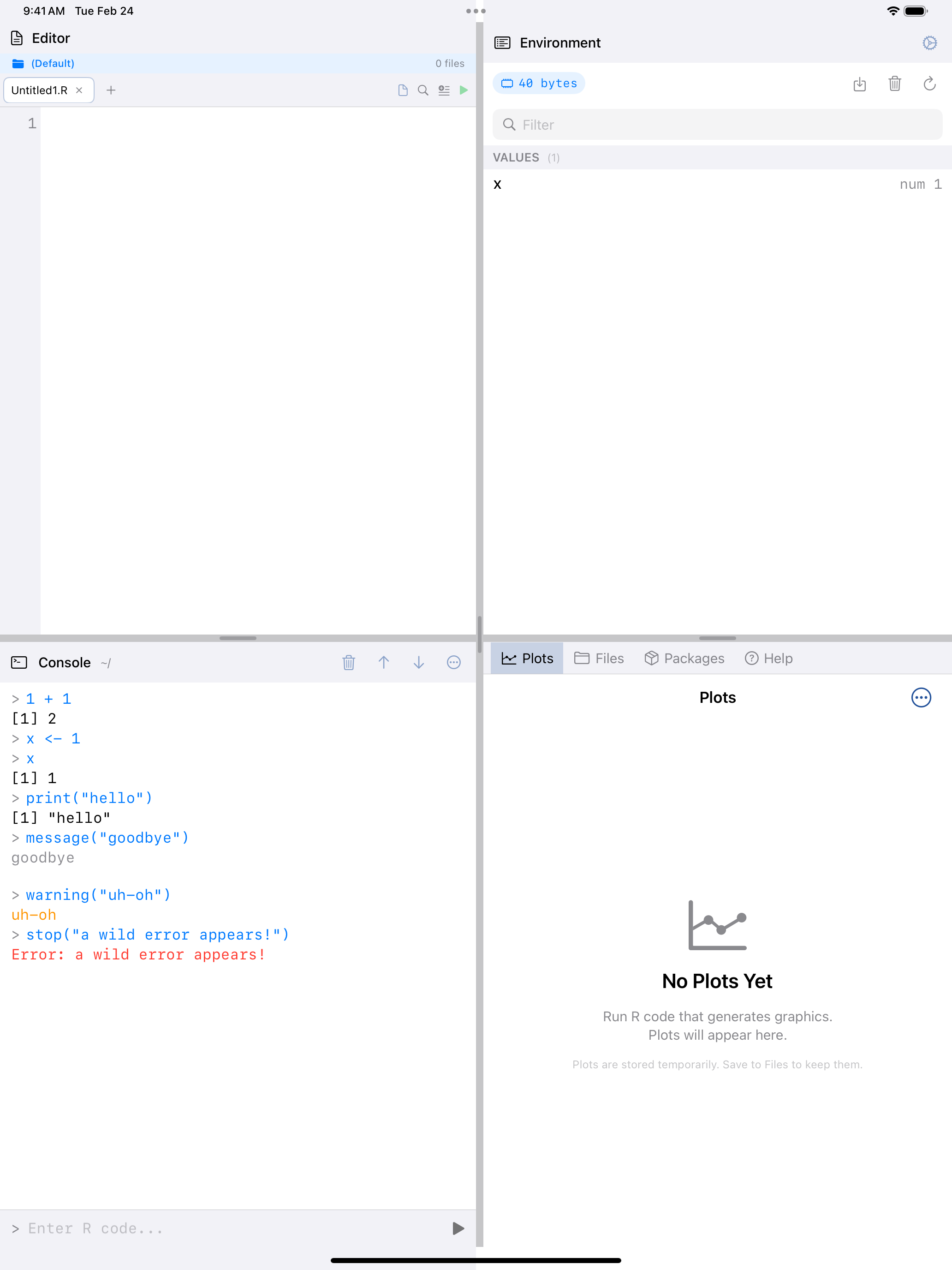 Color-coded R output on iPad