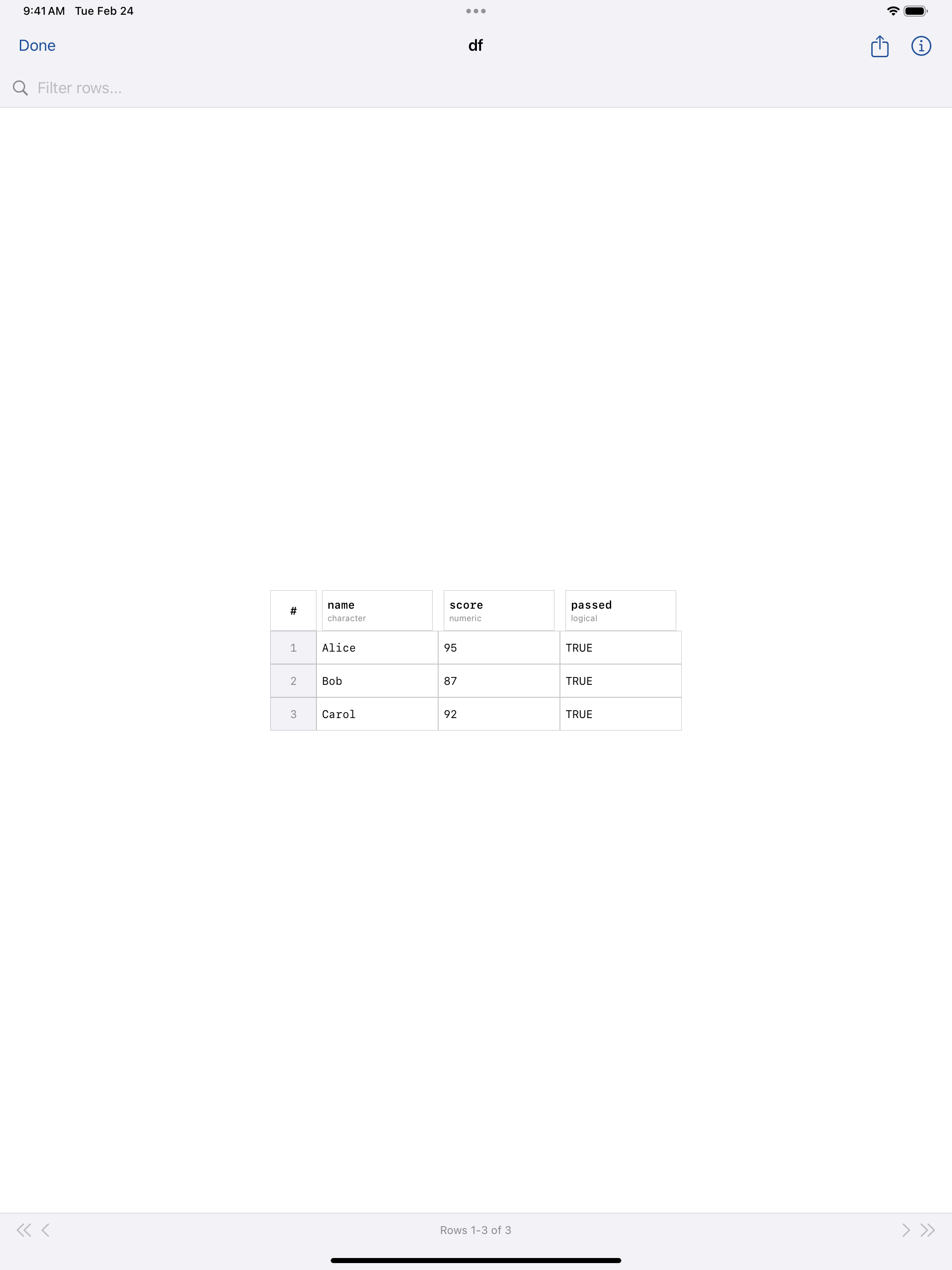 Column detail view on iPad