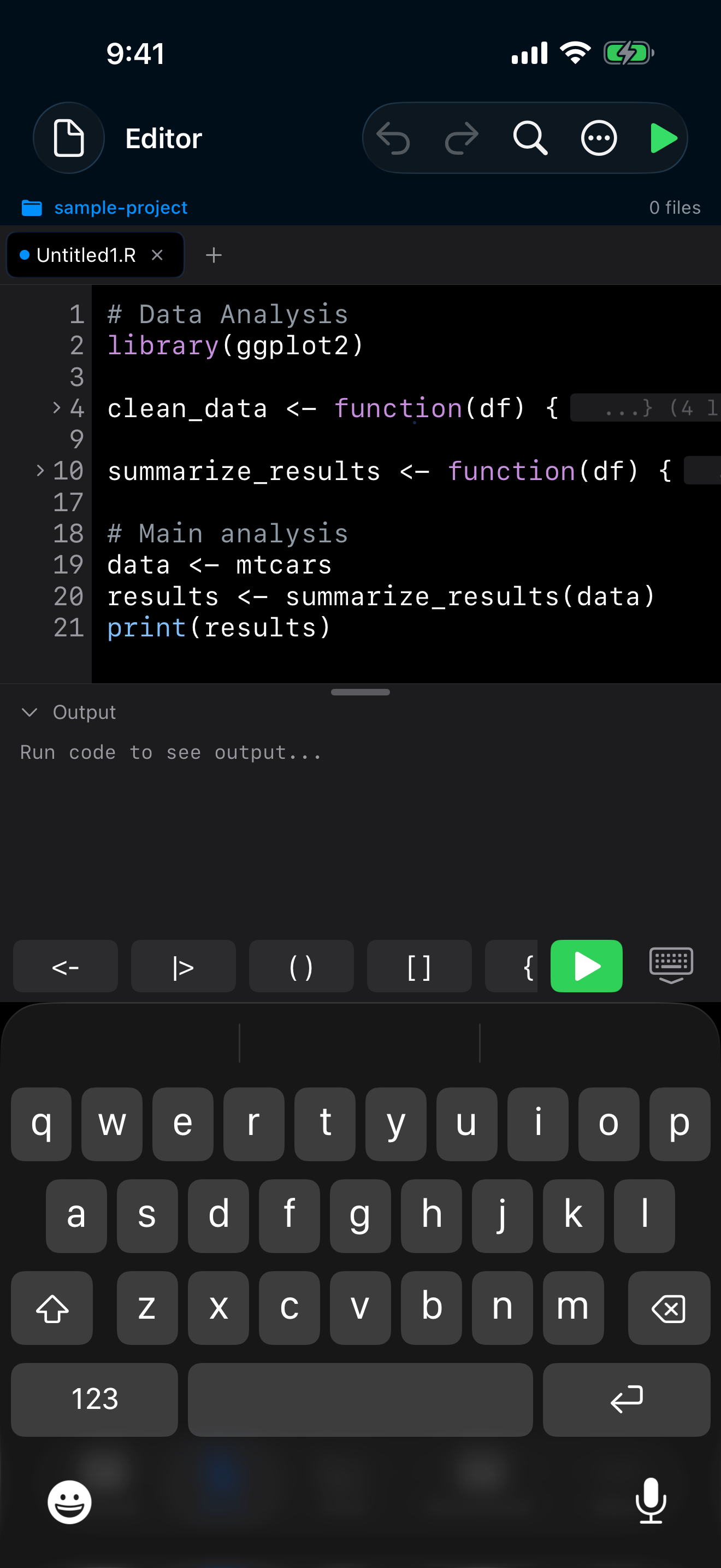 Code folding on iPhone