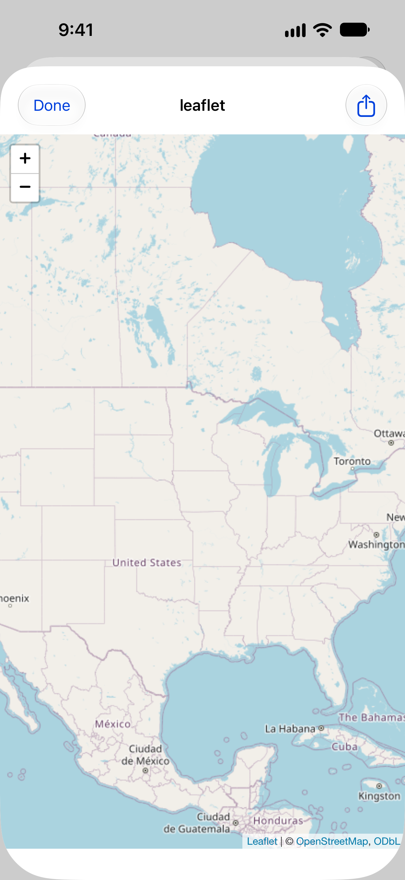 An interactive leaflet map on iPhone